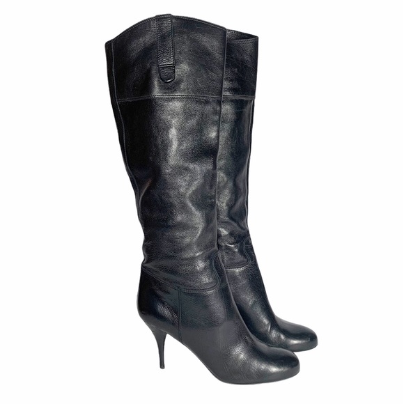Miu Miu Shoes - Miu Miu Knee High Black Leather Boots, Size 41